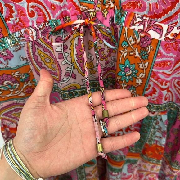 Soft Surroundings Women’s Drea Boho Chiffon Long Sleeved Midi Dress - Picture 9 of 13